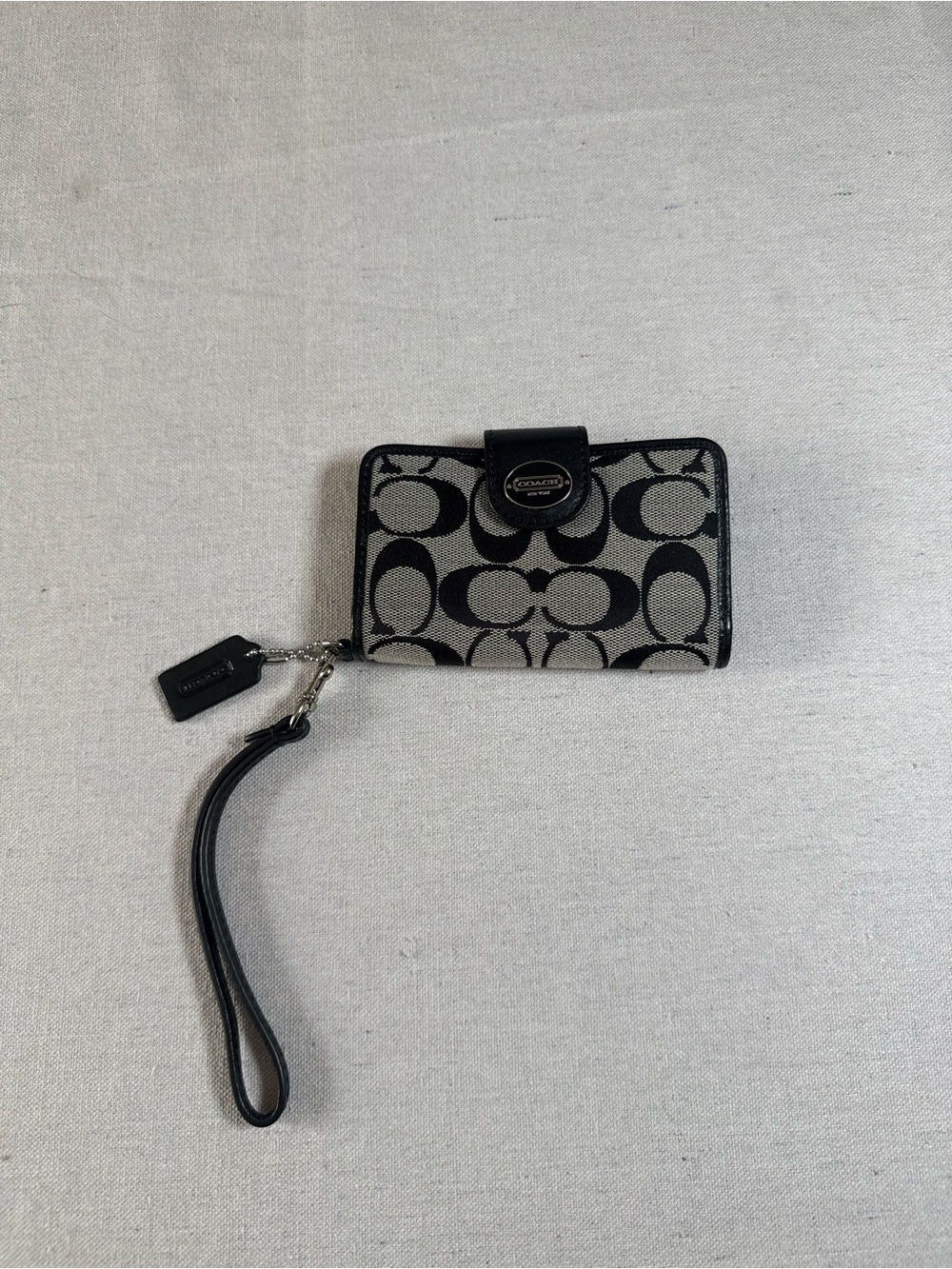 Coach Signature Small Phone Wristlet Wallet Y2K Jacquard Logo